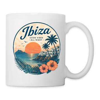 Ibiza Sunset Tropical Poster - Mug - white - Right