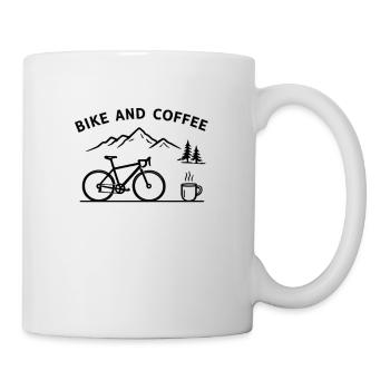 Mountain bike and coffee motif - Mug - white - Right