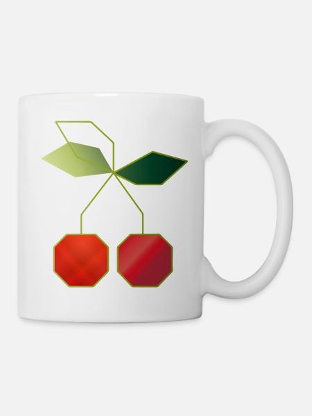 Minimalistische Kirschen Illustration - Tasse - Weiß