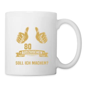 80. Geburtstag Mann Frau 80 Jahre  - Tasse - Weiß - Rechts