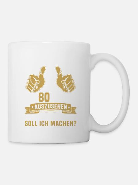 80. Geburtstag Mann Frau 80 Jahre  - Tasse - Weiß