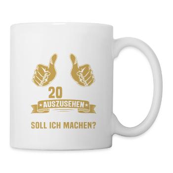20. Geburtstag Mann Frau 20 Jahre  - Tasse - Weiß - Rechts