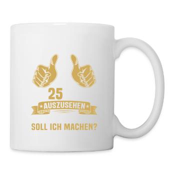 25. Geburtstag Mann Frau 25 Jahre - Tasse - Weiß - Rechts