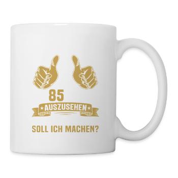 85. Geburtstag Mann Frau 85 Jahre - Tasse - Weiß - Rechts