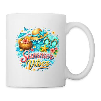 Summer Vibes: Beach Happiness & Tropical Colors - Mug - white - Right