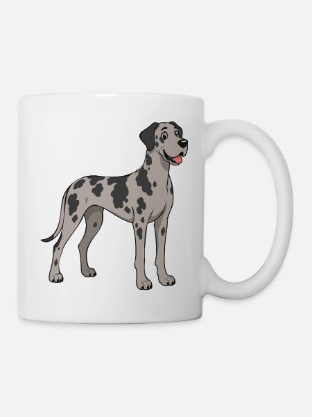 Fröhliche Bilder einer Dogge - Tasse - Weiß