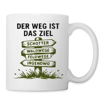 Wegweiser der Wege – Wald und Feld - Tasse - Weiß - Rechts