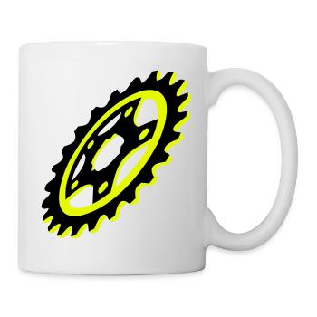 Graphique de plateau de vélo - Mug blanc - blanc - Droite