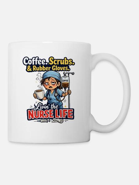Funny Nurse Life Coffee Scrubs - Mug - white