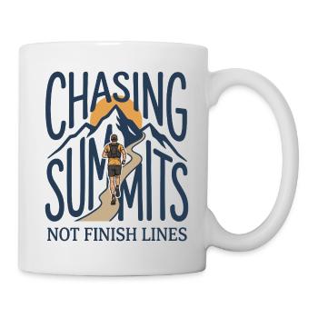 Trail Running - Courir après des sommes, pas des lignes d’arrivée - Mug blanc - blanc - Droite