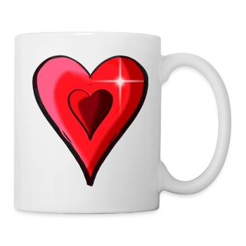 Cœur double brillance - Mug blanc - blanc - Droite