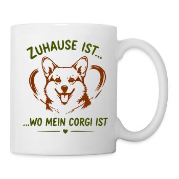 Zuhause ist… Wo mein Corgi ist - Tasse - Weiß - Rechts