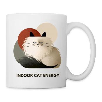 Design d’illustration rétro énergétique pour chats d’intérieur - Mug blanc - blanc - Droite