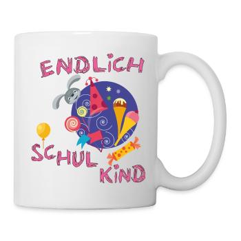 Endlich Schulkind Einschulung - Tasse - Weiß - Rechts