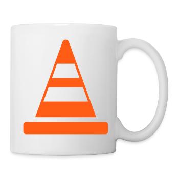 Traffic Cone Safety Line Icon Road Warning Symbol - Mug - white - Right
