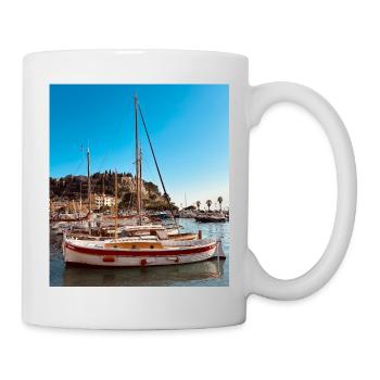 Segelboote im blauen Hafen - Tasse - Weiß - Rechts