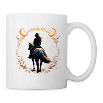 Nächtlicher Reiter in goldenem Rahmen - Tasse - Weiß - Rechts