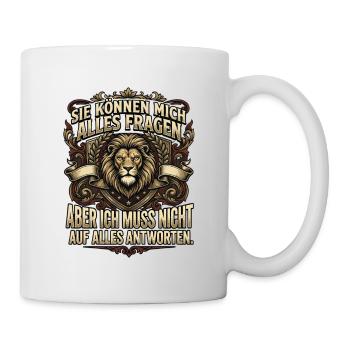 Sie können mich alles fragen - Tasse - Weiß - Rechts