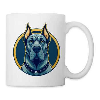 Logo clipart de dessin animé de mascotte de Kawaii en grand dogue allemand - Mug blanc - blanc - Droite