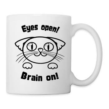 EyesOpenCat - Tasse - Weiß - Rechts