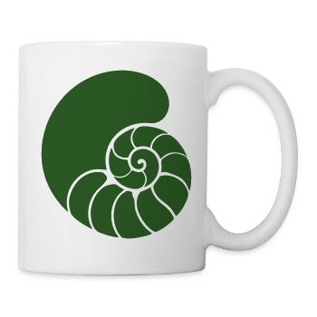 Grün Spiral Nautilus Muster - Tasse - Weiß - Rechts