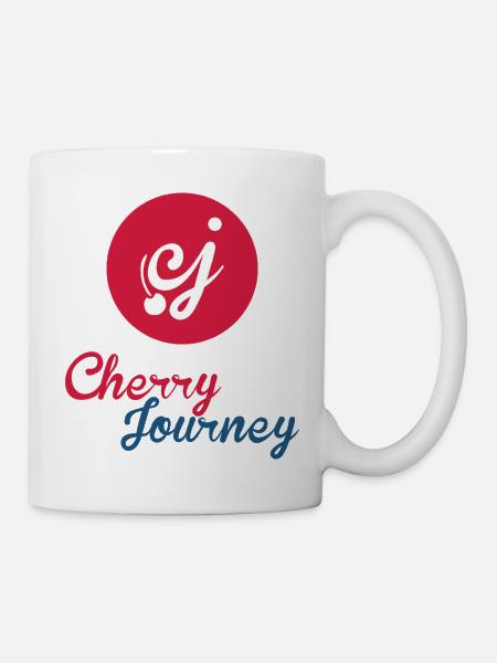 Conception du logo Cherry Journey Cherries - Mug blanc - blanc