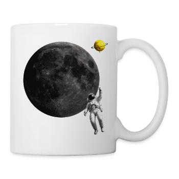 Astronaut and Moon Balloon - Tasse - Weiß - Rechts