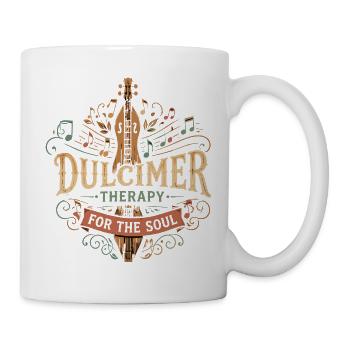  Hackbrett Dulcimer-Musiker Zupfinstrument - Tasse - Weiß - Rechts