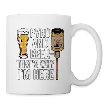 Pyro Und Bier - Tasse - Weiß - Rechts