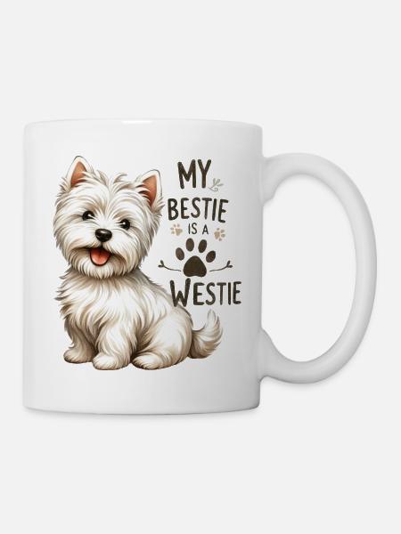 Westie Bestie Cute West Highland Terrier Design - Mug - white