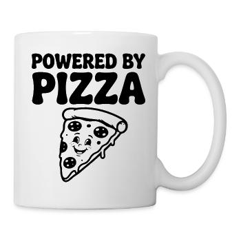 Propulsé par Pizza Lustiger Pizza Spruch - Mug blanc - blanc - Droite