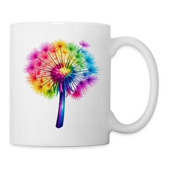 Regenbogen-Pusteblume - Tasse - Weiß - Rechts
