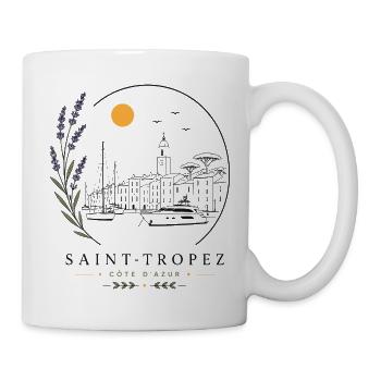 Saint-Tropez Hafen Blick - Tasse - Weiß - Rechts