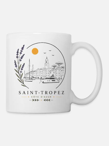 Saint-Tropez Hafen Blick - Tasse - Weiß