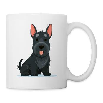 Kleiner Scottish Terrier (Comic) - Tasse - Weiß - Rechts