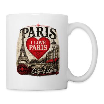 Paris Herz Stadt der Liebe - Tasse - Weiß - Rechts