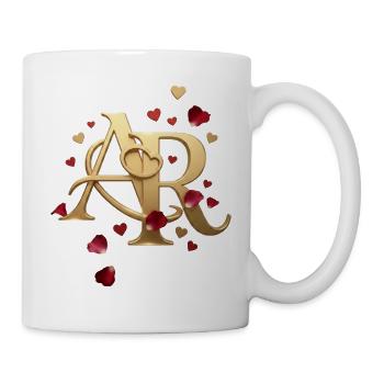 Goldenes AR Herz Design - Tasse - Weiß - Rechts