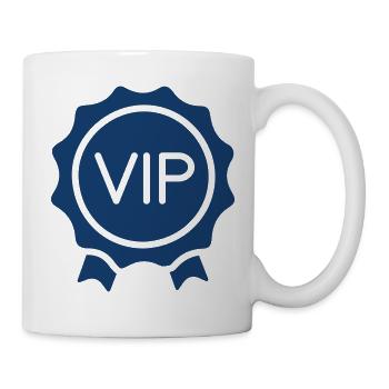 VIP Premium Membership Badge Icon Symbol Design - Tasse - Weiß - Rechts