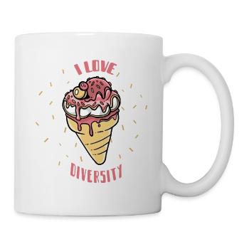 Vielfalt Eiscreme Herz Motiv - Tasse - Weiß - Rechts