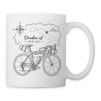 Radreise Traummotiv Kompass Berge - Tasse - Weiß - Rechts