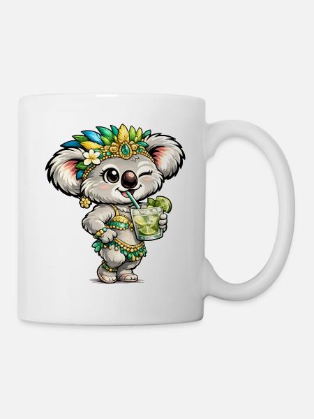 Süßer Koala mit Caipirinha Cocktail - Tasse - Weiß
