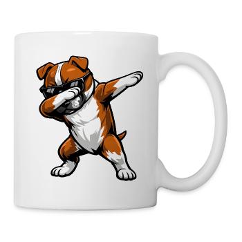 Dabbing Staffordshire Bull Terrier - Tasse - Weiß - Rechts