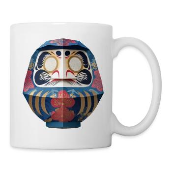 Blumiger Daruma Maskendesign Daruma Origami - Tasse - Weiß - Rechts