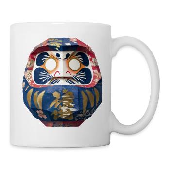 Bunter Daruma mit Blumenmuster Origami Daruma - Tasse - Weiß - Rechts