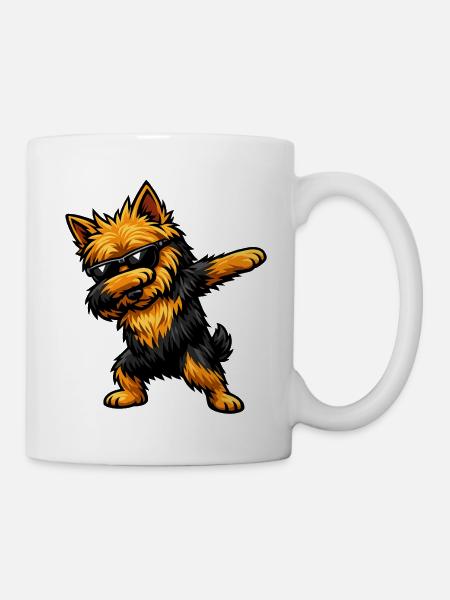 Dabbing Australian Terrier - Tasse - Weiß