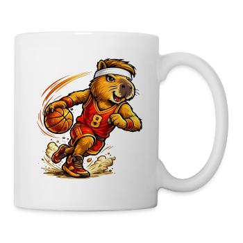 Süßes Capybara spielt Basketball - Tasse - Weiß - Rechts