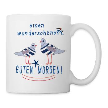 Guten Morgen mit Möwen - Tasse - Weiß - Rechts