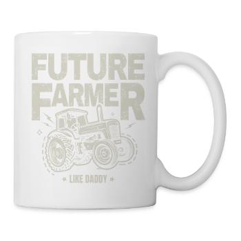 Zukünftiger Farmer Baby Tractor Vintage Dad - Tasse - Weiß - Rechts