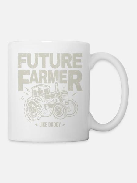 Future Farmer Bébé Tracteur Vintage Papa - Mug blanc - blanc