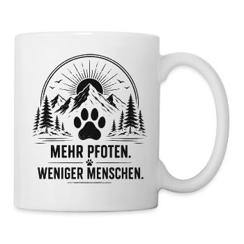 Mehr Pfoten Weniger Menschen - Tasse - Weiß - Rechts